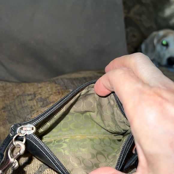 Coach Black Leather Wristlet with Silver Hardware - Picture 4 of 10